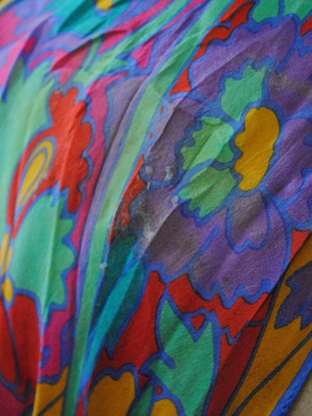 Vintage Liz Claiborne Long Skinny Floral Silk Scarf